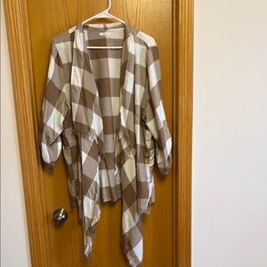 Maurices Checkered Brown and White Cape